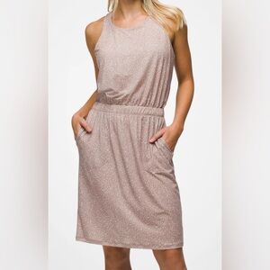 prAna NWT Kamen Dress in Willow Sharktooth (Mauve & Off-White), Size X-Large